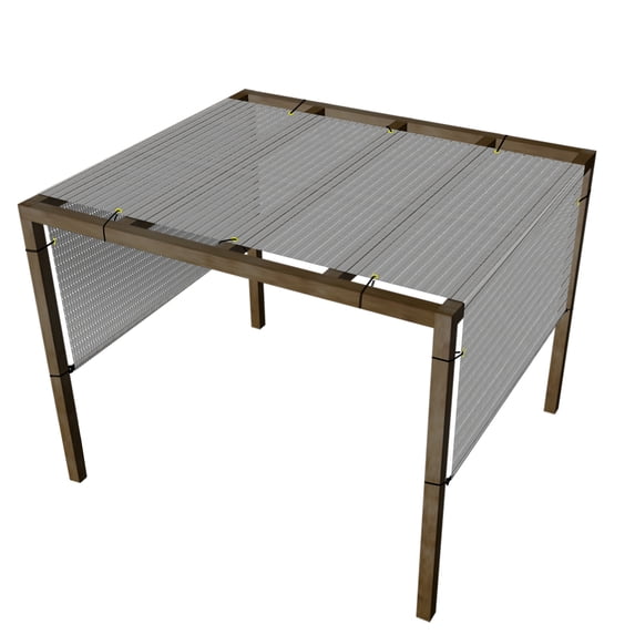 7'x5' Pergola Replacement Cover Canopy Sun Shade Screen Panel with Gromets Weighted Rods for Patio Deck Backyard Hollow out Light Grey
