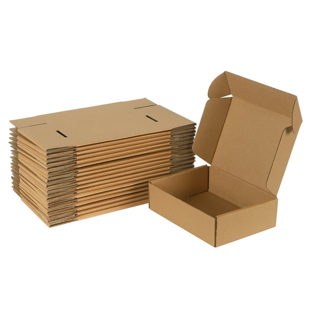 7"x5"x2" Shipping Boxes Set of 20, Brown Corrugated Cardboard Box for