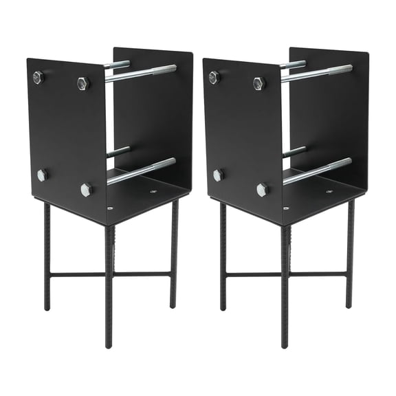 7"x7" U-Shape Post Base Holder,Wet Concrete Foundation Post Holder for Fence, Gazebos, and Post-Like Structure Pole Construction,Carbon Steel Post Base Anchor Bracket