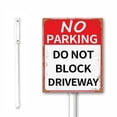 thumbnail image 1 of 7"x8.8" Vintage No Parking Sign Do Not Block Driveway Yard Sign with Stakes, Do Not Block Active Driveway Sign, Private Driveway Signs, Rustproof Strudy Aluminum Weathproof, 1 of 5