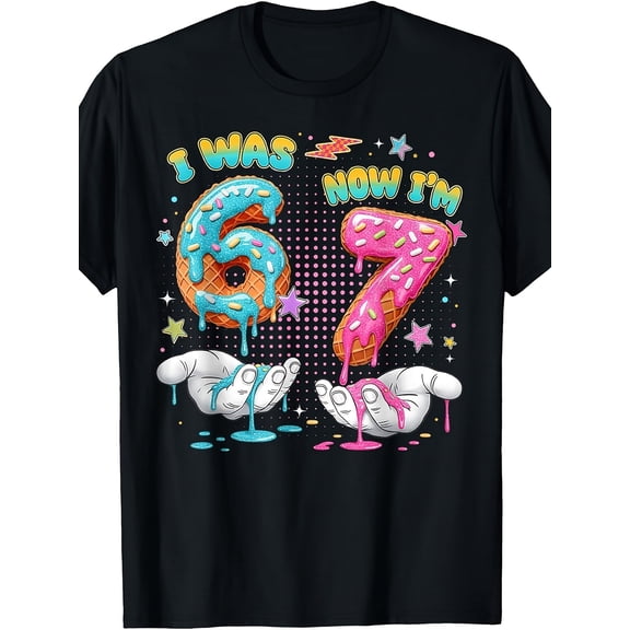 7 year old birthday funny i was 6 now im 7 boy girl kid t shirt pure cotton boysand girls casual t shirts for spring and summer 120 160