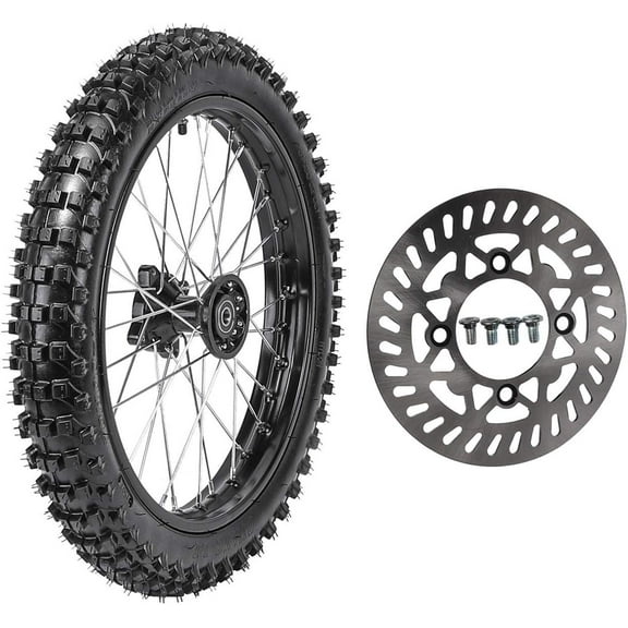 70/100-17 Dirt Bike Tire 17" Inch 70/100-17 (2.75x17) 1.6x17 Front Wheel Tire Rim and Inner tube with 15mm Bearing for 110cc 125cc 150cc Pit Bike Apollo DB27 RFZ TaoTao SSR with Brake Rotor