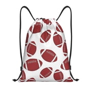Drawstring Backpack Sports Gym Bag for Women Men, American football cute Water Resistant Drawstring Bags for Sports, Gym, Travel, Swimming, Beach
