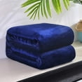 thumbnail image 1 of 70*100Cm Solid Color Fleece Blanket, Dark Blue, 1 of 8