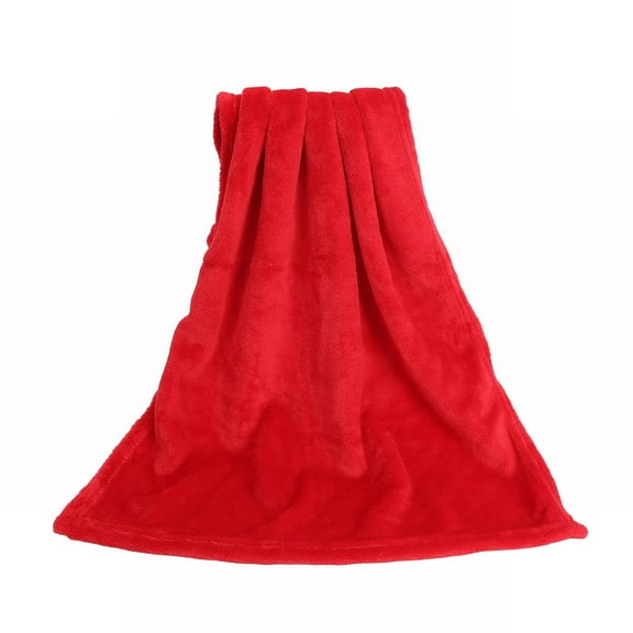 70*100Cm Solid Color Fleece Blanket, Red