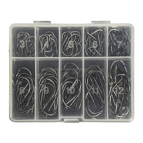 70/100pcs Barbed Fish Hook With Eye Carbon Steel Fish Hook Circles Hook Enduring
