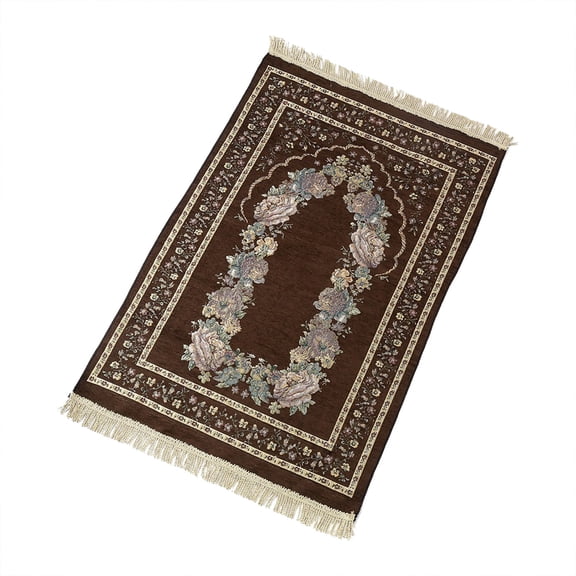 70*110Cm Flower Carpet Ca,1*Carpet,Muslim Worship Blanket Cotton Yarn Islamic Worship Cotton Blanket 70*110Cm