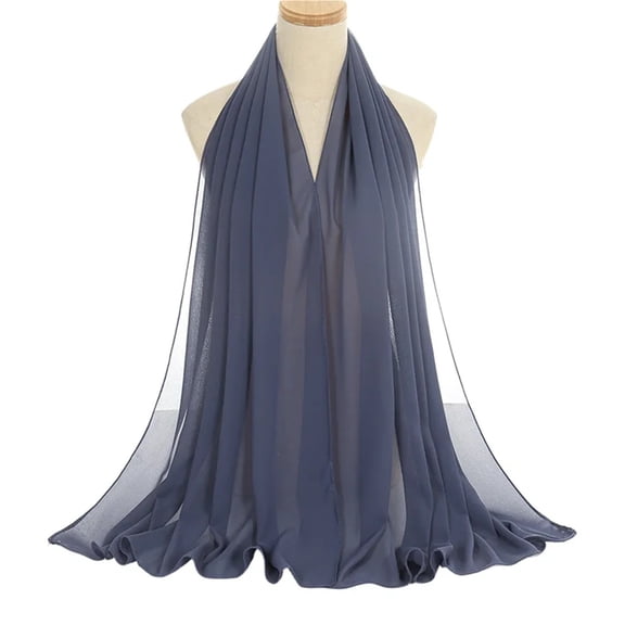 70*180cm Chiffon Hijab Shawls Scarf Women Solid Color Head Wraps Scarves Ladies Foulard Femme Veil