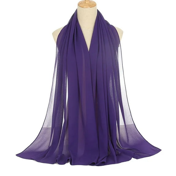70*180cm Chiffon Hijab Shawls Scarf Women Solid Color Head Wraps Scarves Ladies Foulard Femme Veil