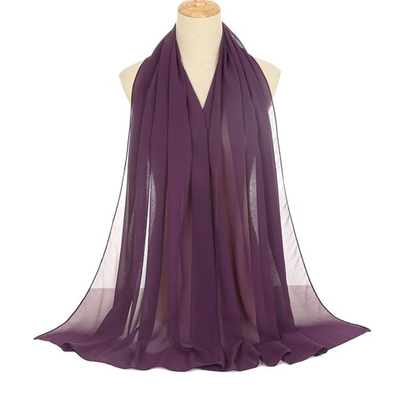 70*180cm Chiffon Hijab Shawls Scarf Women Solid Color Head Wraps Scarves Ladies Foulard Femme Veil