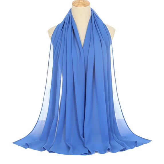 70*180cm Chiffon Hijab Shawls Scarf Women Solid Color Head Wraps Scarves Ladies Foulard Femme Veil