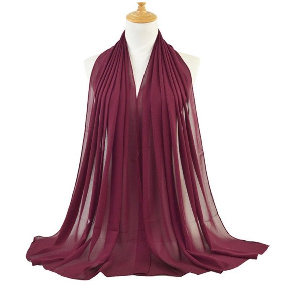 70*180cm Chiffon Hijab Shawls Scarf Women Solid Color Head Wraps Scarves Ladies Foulard Femme Veil
