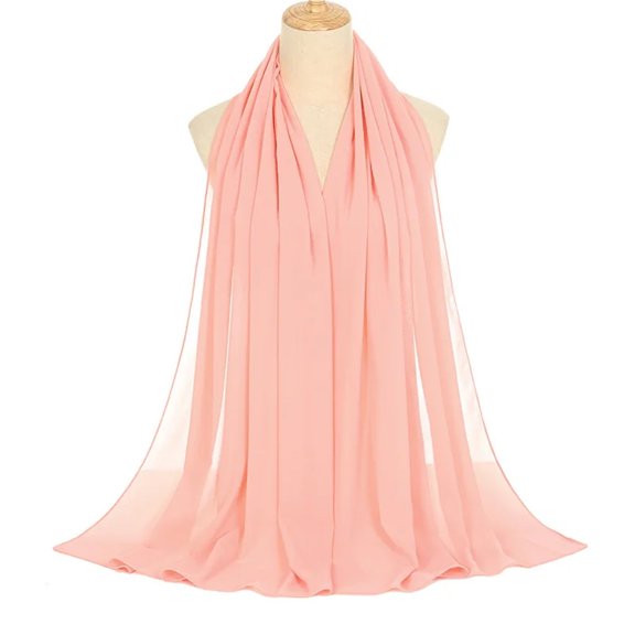 70*180cm Chiffon Hijab Shawls Scarf Women Solid Color Head Wraps Scarves Ladies Foulard Femme Veil