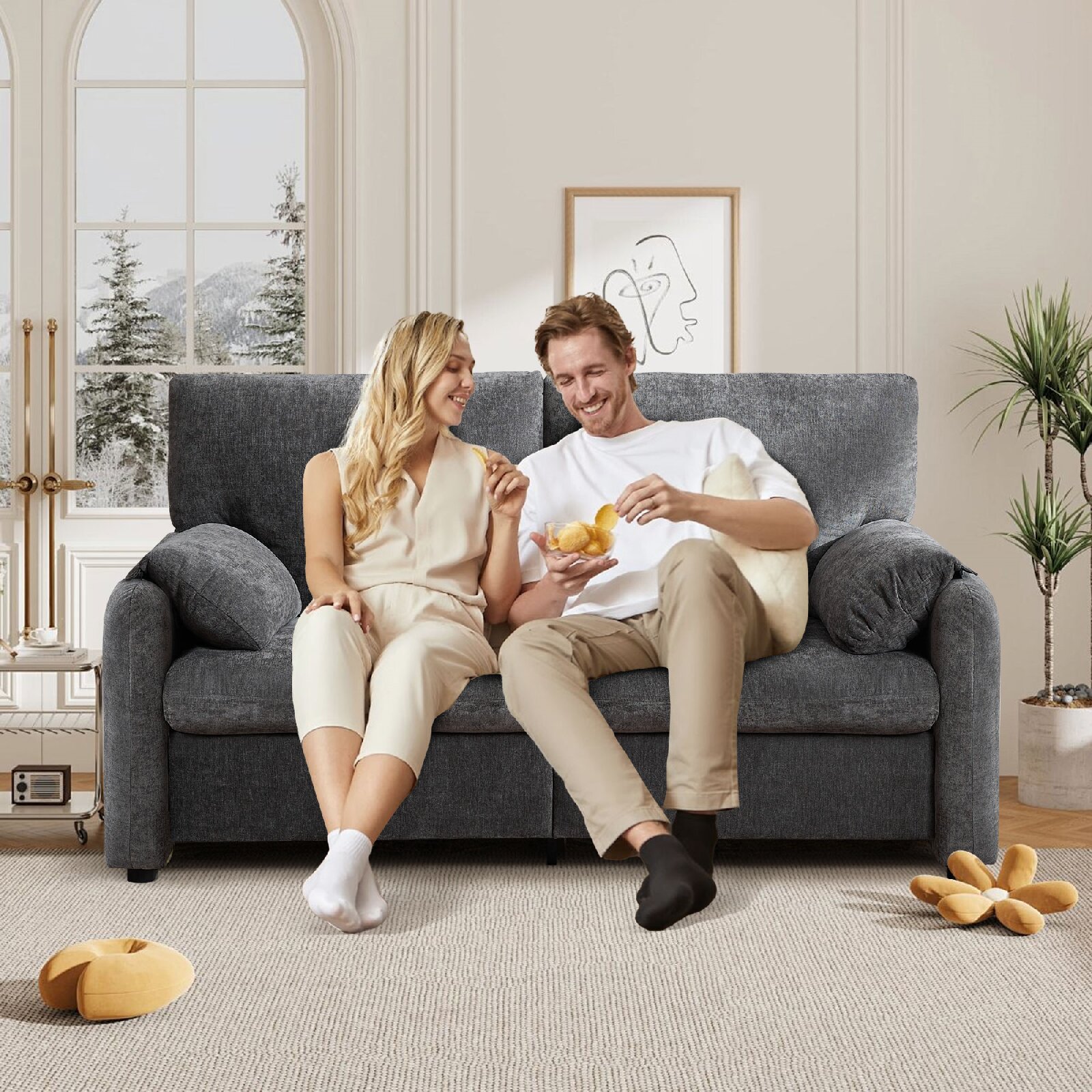 Werulen Assembled Mini Cat Themed Round Side Table, Small Space Bedside ...