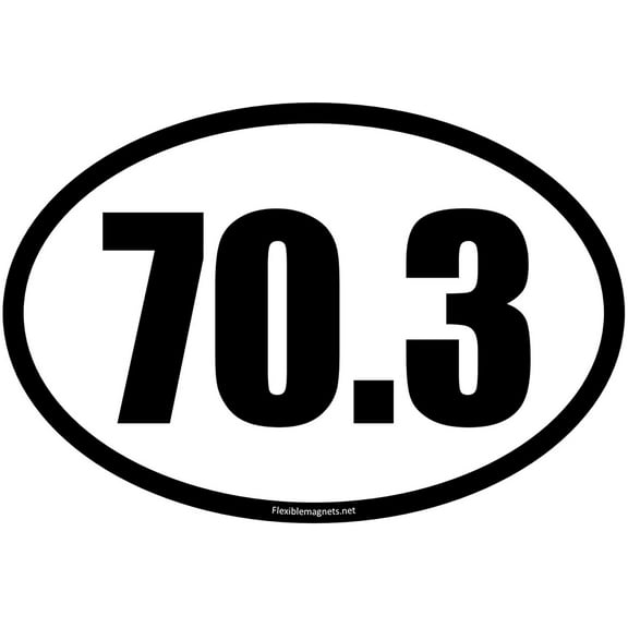 70.3 Marathon Black Oval Car Magnet 4" x 6"