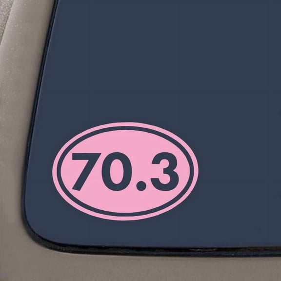 70.3 Vinyl Decal | 5.25-Inches By 3.5-Inches | Light Pink | Car Truck Van SUV Laptop Macbook Wall Decals