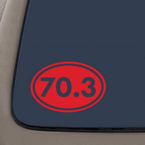 70.3 Vinyl Decal | 5.25-Inches By 3.5-Inches | Red | Car Truck Van SUV Laptop Macbook Wall Decals