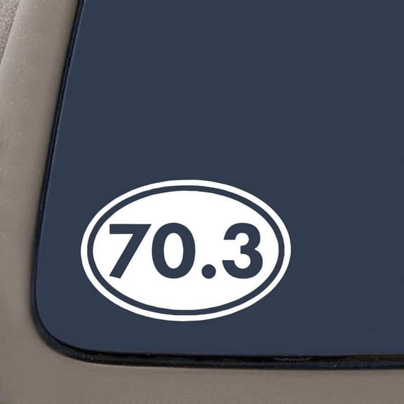 70.3 Vinyl Decal | 5.25-Inches By 3.5-Inches | White | Car Truck Van SUV Laptop Macbook Wall Decals