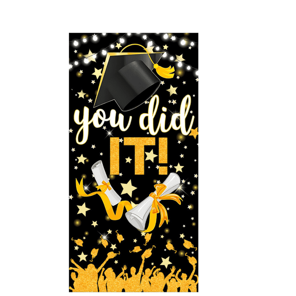 70*35.4 IN Graduation Season Congrats Grad Backdrop, 2026 Graduation Party Decor Hanging Banner with Balloon Cap Design, for Graduation Celebrations School Events Class Reunions,B