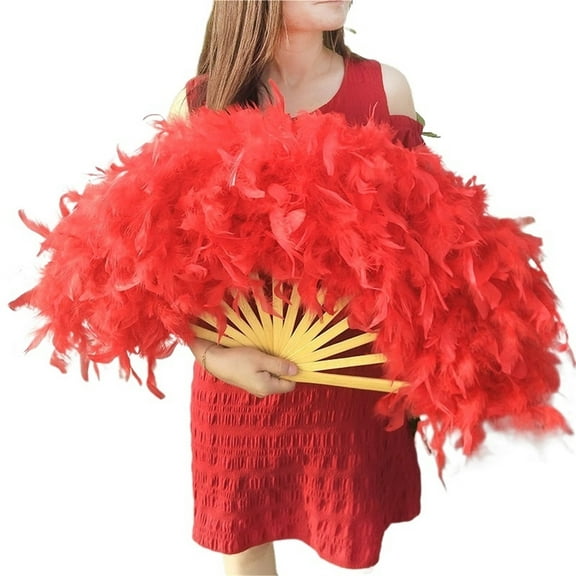 70*40cm Large Feather Fan Stage Performance Dance Fan Photography Props Lolita Feather Folding Fan