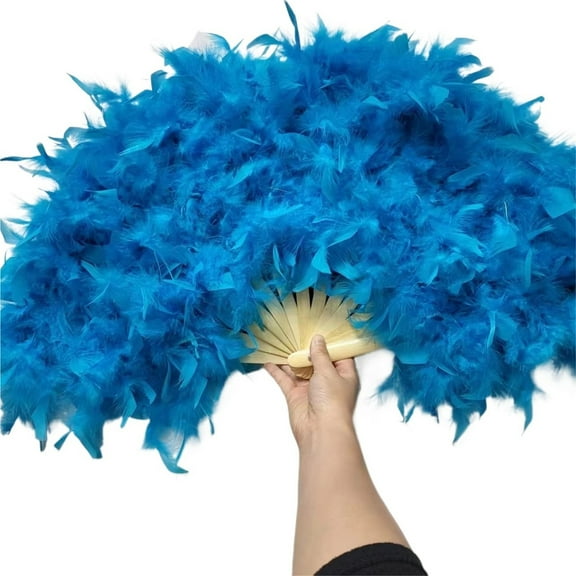 70*40cm Large Feather Fan Stage Performance Dance Fan Photography Props Lolita Feather Folding Fan