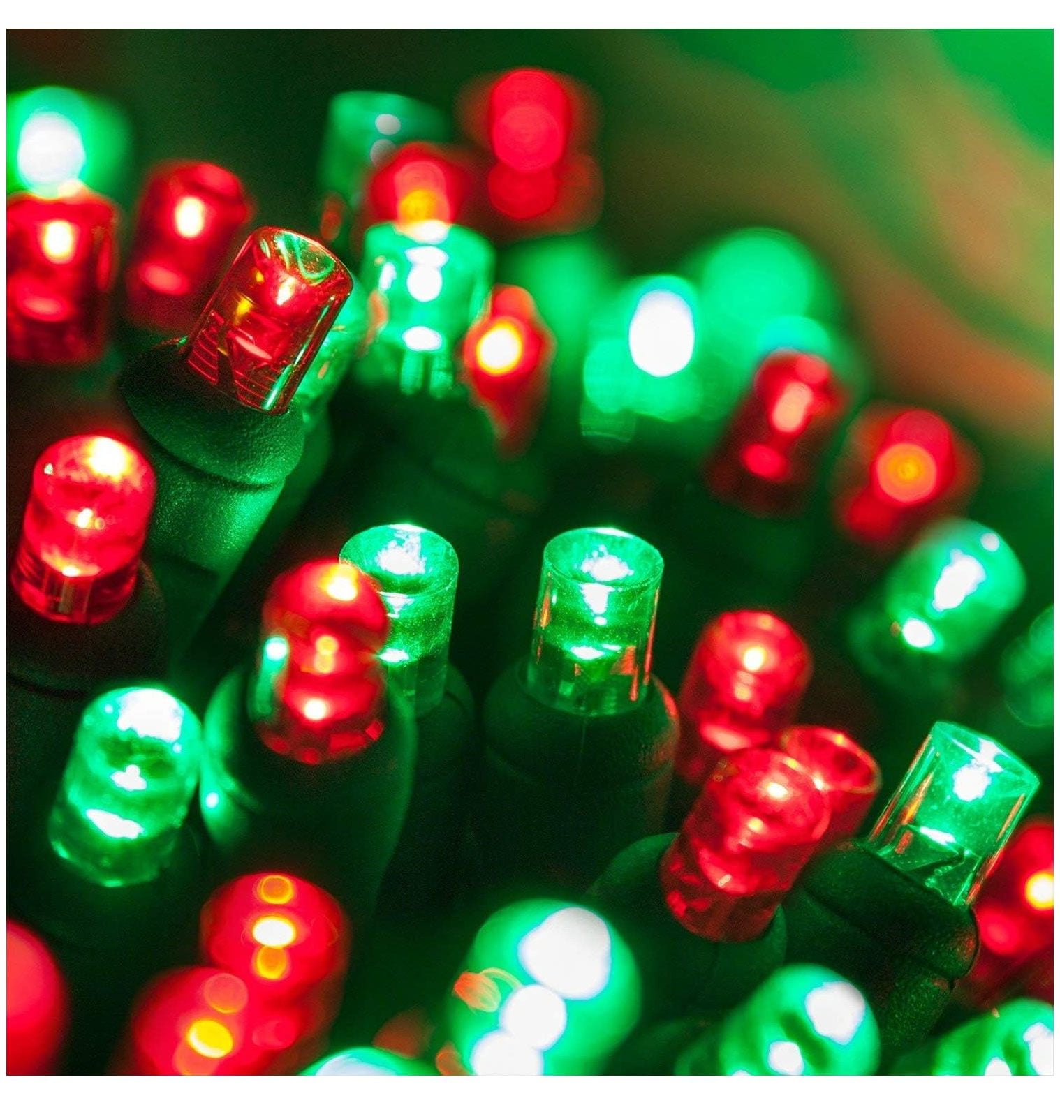 70 5mm LED Red and Green Christmas Lights, 24' Christmas Lights Red and