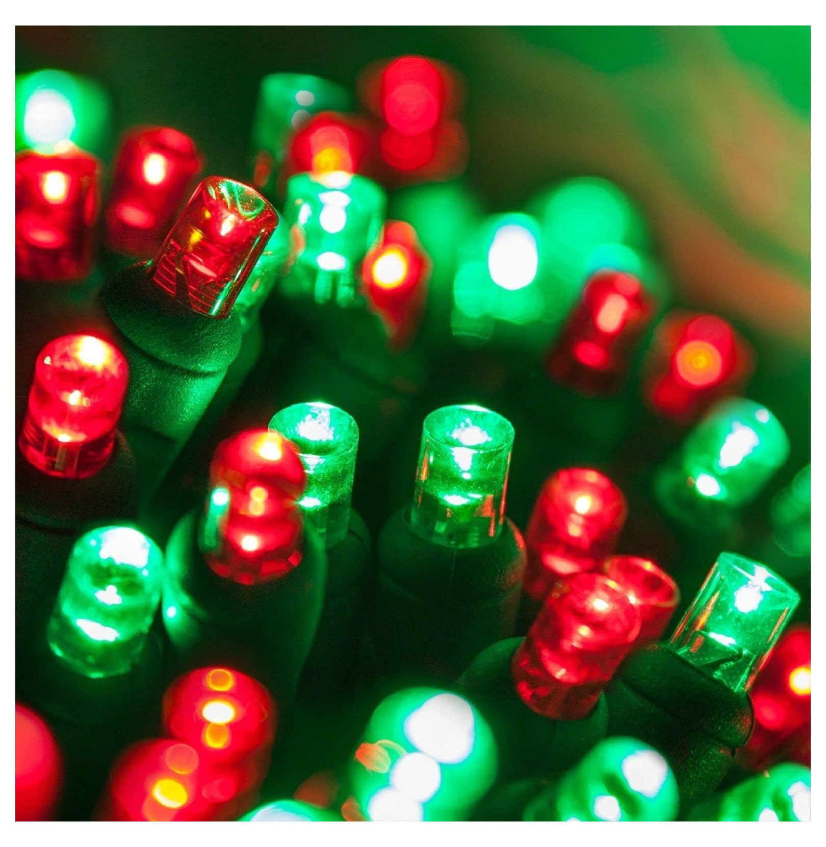 70 5mm LED Red and Green Christmas Lights, 24' Christmas Lights Red and