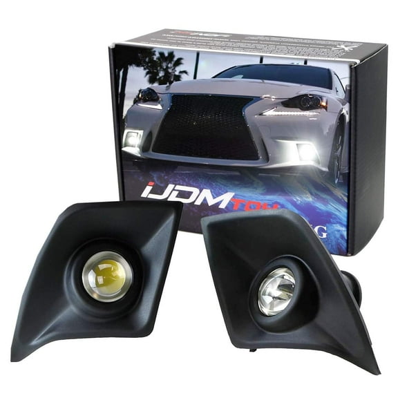 70-600-White 6000K Xenon White High Power LED Projector Lens Fog Light F-Sport For 2014 2015 2016 Lexus IS200t IS250 IS300 IS350