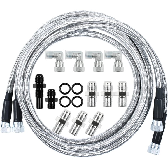 70" 6AN SS Braided Transmission Cooler Hose Lines Kit for GM 4L60E 4L80E TH350