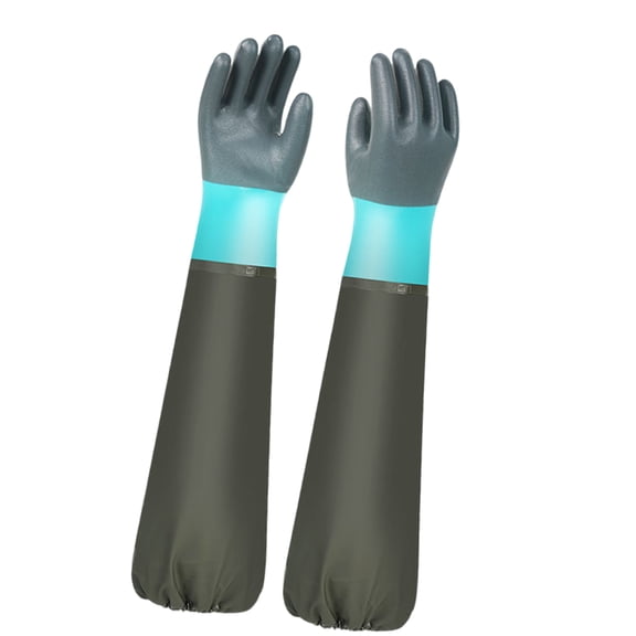 70/75cm Thermal Insulated Rubber Gloves Reinforced Forearm Protections for Fishing Seafood Processing