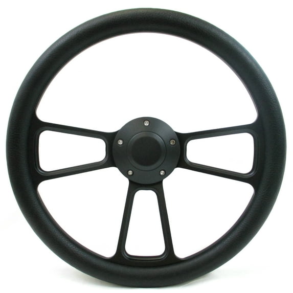 70-77 FORD Pick-up -- Full Size 14" Billet Half Wrap Steering Wheel Black