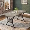 70.8 Inch Farmhouse Dining Table for 4-6 People, Rectangular Kitchen Table with Thick Engineered Wood Top and Trapezoid Metal Legs, Dining Room Table for Kitchen, Living Room, Home Office,Gray