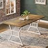 70.8 Inch Farmhouse Dining Table for 4-6 People, Rectangular Kitchen Table with Thick Engineered Wood Top and Trapezoid Metal Legs, Dining Room Table for Kitchen, Living Room, Home Office,Walnut