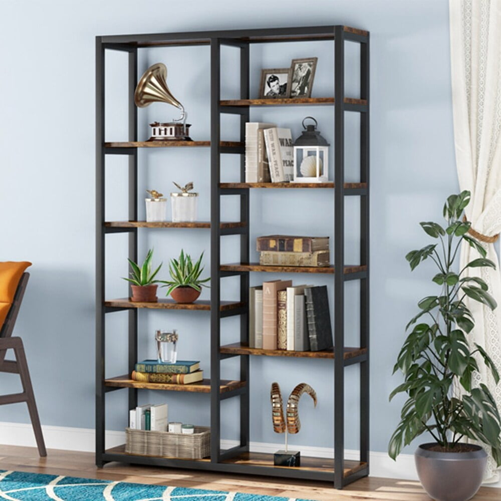 70.8 Inch Tall Bookcase Bookshelf Etagere Display Shelf Brown - Walmart.com