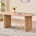 thumbnail image 1 of 70.8" Oval Dining Table for 4-6 People, Modern Farmhouse Kitchen Table | Rustic Wood Grain | Breakfast Dinner Wood Dining Table for Gathering, Kitchen, Dining Living Room, Natural, 1 of 9