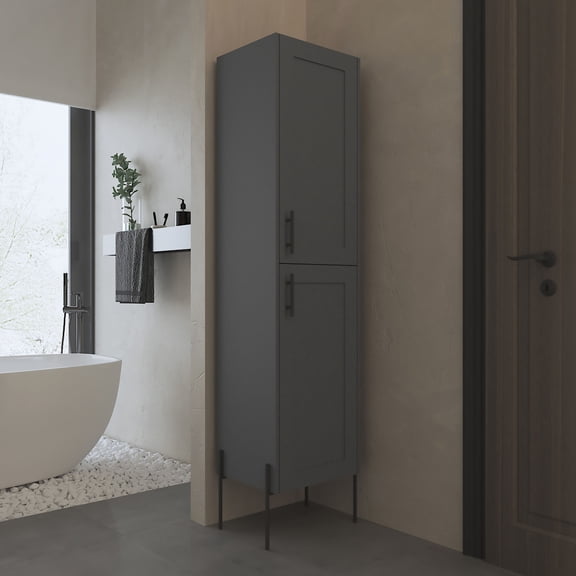 70.8" Tall One-Door Cabinet - Spacious Shelves for Linens - Space-Saving in Small Areas - Hassle-Free Setup