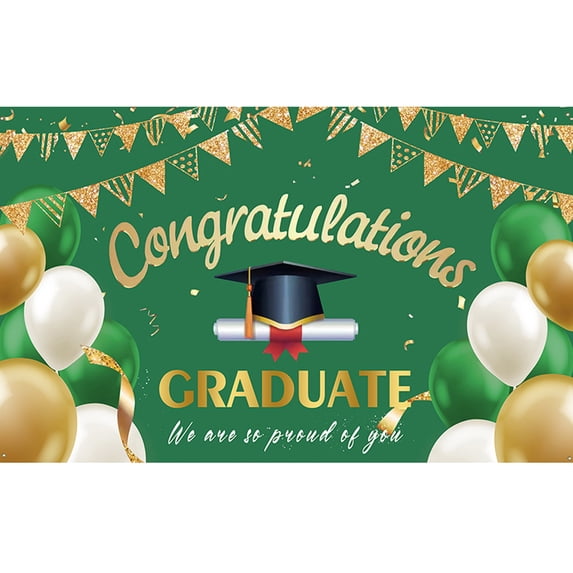 70.8" x 43" Congrats Grad Party Wall Hanging Graduation Themed Bannerand Photo Background Decor, Large Graduation Banner Backdrop for Class of 2026, for Senior Night and Celebration Ceremony