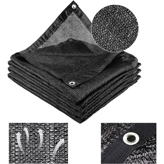 70%-80% Black Shade Cloth for Patio, 6 x 20ft UV Resistant Sun Shade Mesh Net with Grommets, Mesh Tarp Plant Shade Cover for Plants Garden Greenhouse Backyard Outdoor