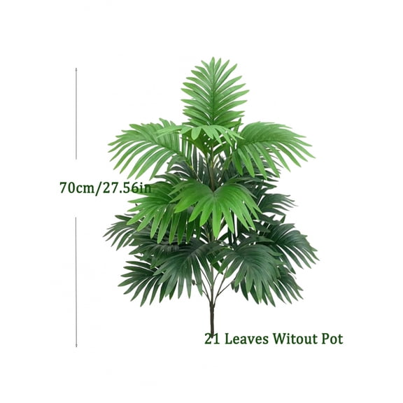 70-80cm Large Artificial Palm Tree Tropical Green Leaves Fake Plants Plastic Monstera Faux Tree Branch for Home Kitchen Decor
