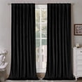thumbnail image 1 of 70*84 inch 1 Panels Pinch Pleated Velvet Curtains for Home, Blackout Heat Blocking Window Curtains for Bedroom,Living room,Office,Black, 1 of 1