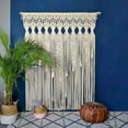 thumbnail image 1 of 70.86*35.43 in Macrame Tassel Wall Hanging Handmade Woven Braid Tapestry Boho Window Curtain Backdrop Home Decor Beige, 1 of 6