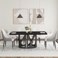 thumbnail image 1 of 70.86" Black Sintered Stone Dining Table, Modern Rectangular Design, 6-8 Seats, Black Metal Legs, for Dining Room, Easy Clean, Durable, 1 of 18