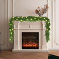 thumbnail image 1 of 70.86Inch Pre-Lit Christmas Garland with LED Lights, Realistic Pine Greenery Artificial Garland,Battery Operated Lighted Garland for Stairs Mantle Table Front Door Holiday Winter Decorations, 1 of 8