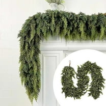70.86Inch Real Touch Norfolk Pine Garland, Faux Cedar Garland Realistic For Outdoor Indoor Christmas Holiday Winter Decoration