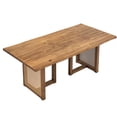 thumbnail image 1 of 70.87 * 35.43 Inch Rectangular Waves Dining Table for 6 Persons, Mid-Century Bohemian Large Kitchen Table, OAK, 1 of 7