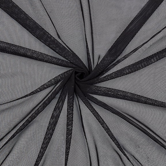 70.87 Inch Black Mesh Fabric by The Yard Breathable Polyester Netting Tulle Fabric Soft Voile Solid Sheer Stretch Elastic Net Fabric for Sewing Making