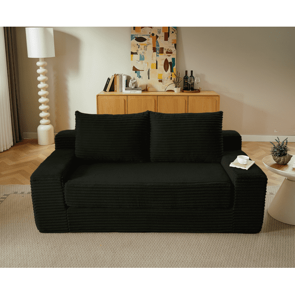 70.87" Loveseat Sofa, Comfy Deep Seat Sofa Bed, Modern Small Corduroy Couch for Living Room, Apartment, Sofa in a Box, No Assembly