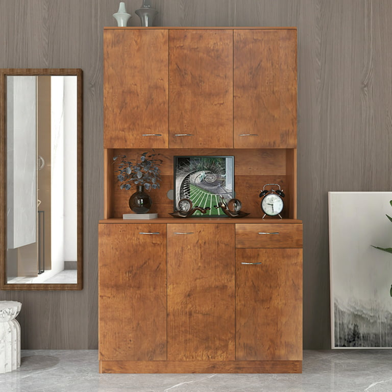 Built-in Tall Cabinet with Shelves and Drawers