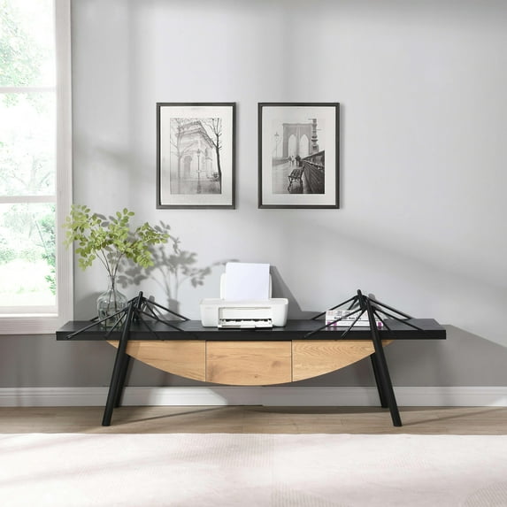 70.87-inch Media Console | Store Remote Controls and Gaming Accessories | Reinforced Metal Frame | Suitable for Multiple Spaces