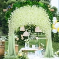 thumbnail image 1 of 70.87x19.68 inches Artificial Wisteria Flowers Fake Vines for Ceiling Decorations with 10 Flower Strings in Multiple Colors for Wedding Party Home Decor (White), 1 of 6
